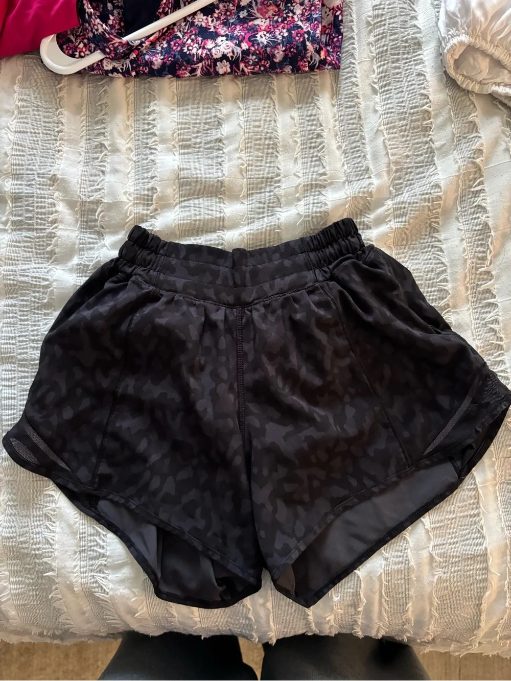 lululemon athletica Black Tonal Leopard Athletic Shorts